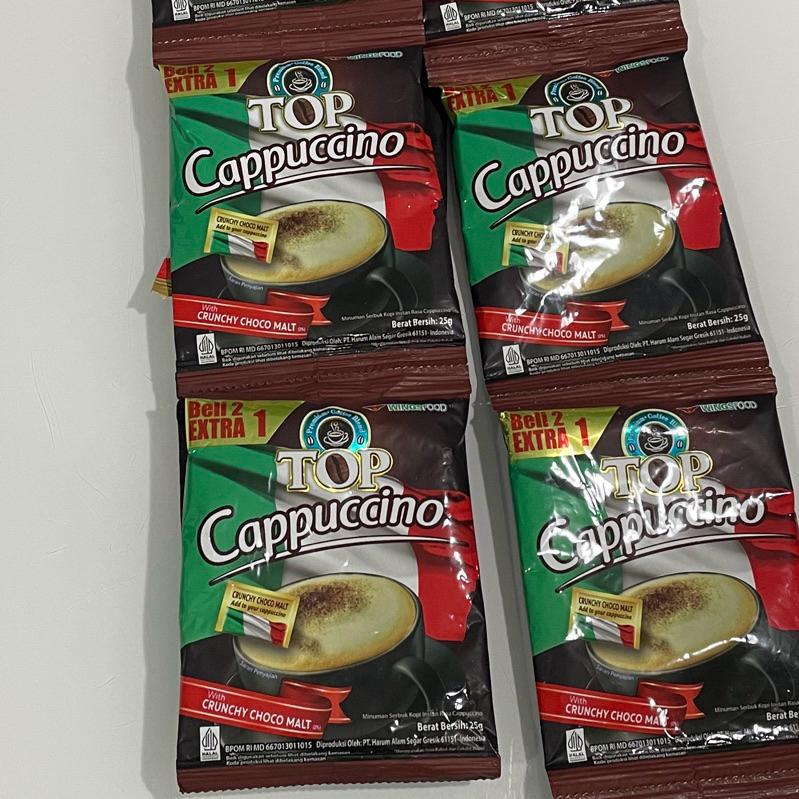 

Top Cappuccino Crunchy Choco Malt saset 25gram