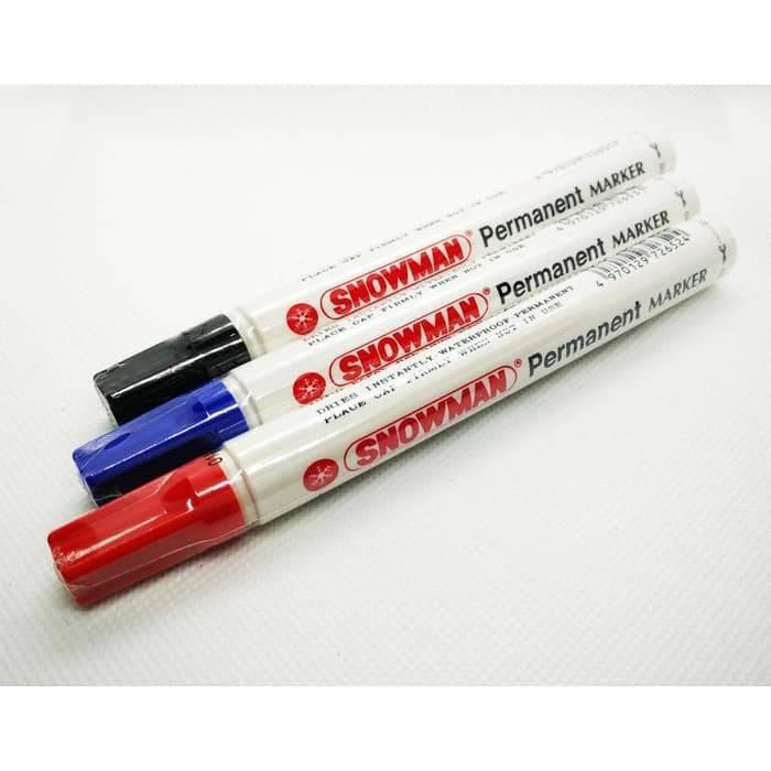 

Spidol Sowman Permanent G-12/Spidol Permanent Snowman Hitam, Merah, Biru,