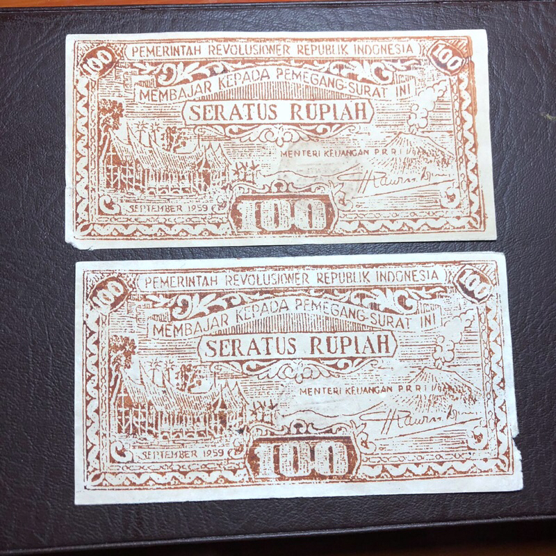 Uang Kuno Seri PRRI 100 Rupiah 1959 Code 075