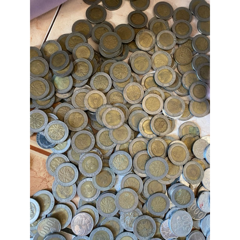 uang logam seribu kelapa sawit jaman duluu