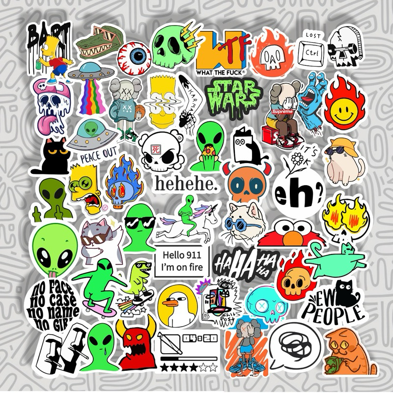 

Stiker Aesthetic Skate || Sticker Hypebeast Skull Laptop Case Hp Hel