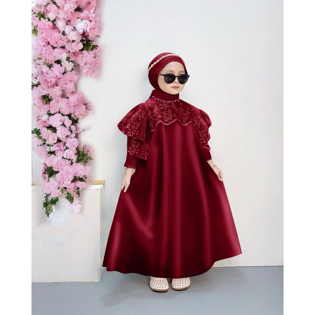 HEMAT kids tania (2tahun)(3-5tahun)(6-8tahun)(9-11tahun) Gamis anak perempuan couple ibu Baju pesta