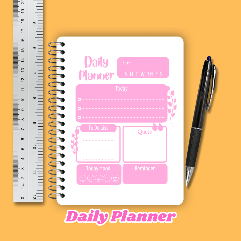 

Daily Planner A6 isi 60 halaman planner book ukuran 11 x 15 cm
