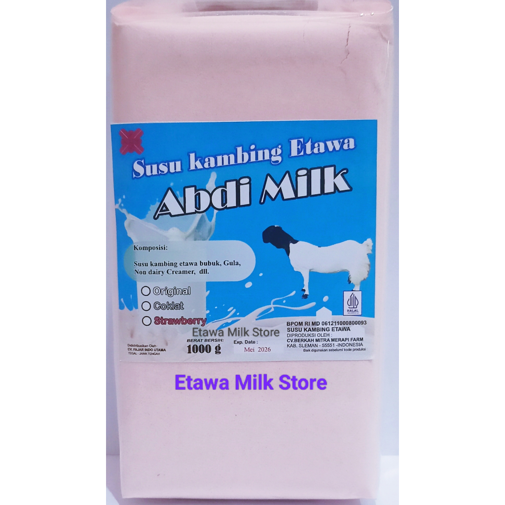 

PROMO Susu Kambing Etawa Rasa Strawberry Isi 1kg