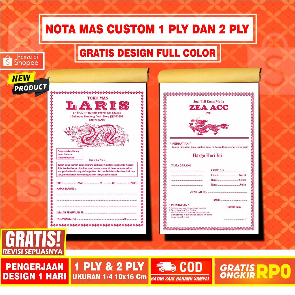 

cetak nota mas potrait gratis design custom nama toko sendiri