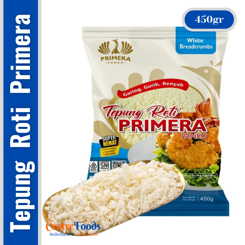 

Tepung Roti White - White Breadcrumbs PRIMERA PANKO | 450gr [ Harga Per BKS ]