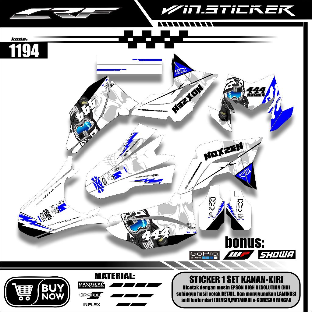 Decal Honda Crf 150 L Supermoto Surex - Stiker Crf  Premium Super Glossy Oneonenine Ksr Fyp