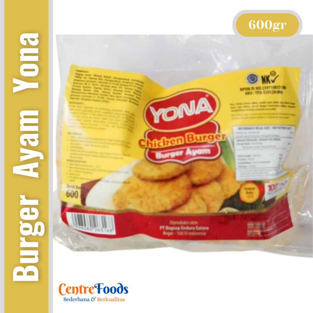 

Burger Daging Ayam - Chicken Burger YONA | Isi 10 Pcs - 600gr [ Harga Per BKS ]