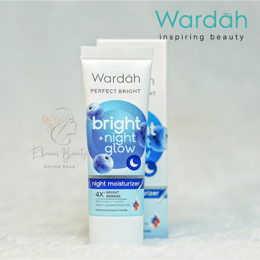 WARDAH Perfect Bright + Night Glow Moisturizer 20 ml | Cream malam | Night cream | Pelembab | Pelemb