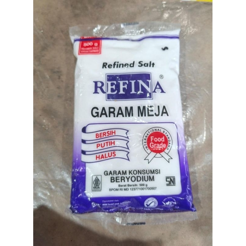 

garam meja refina kemasan 500g halal