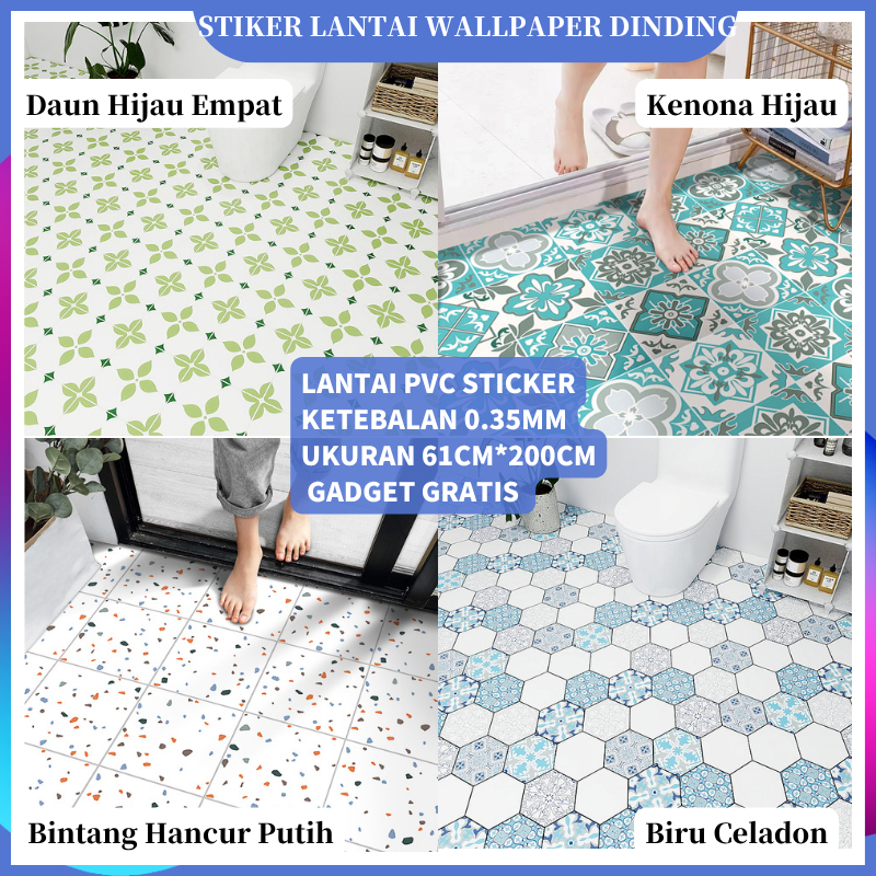 Sticker Lantai Dinding Motif 2meter Perekat Wallpaper Kamar Mandi Dapur Ruang Tamu Kamar Tidur Bahan
