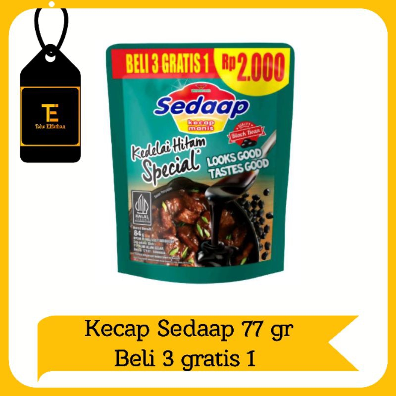 

Kecap SEDAAP 77gr beli 3 gratis 1
