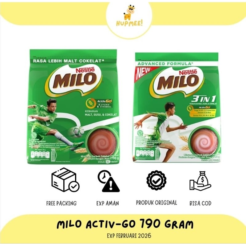 

MILO Activ-Go/ 3in1 Activ-Go Minuman Serbuk Cokelat Pouch 790 g
