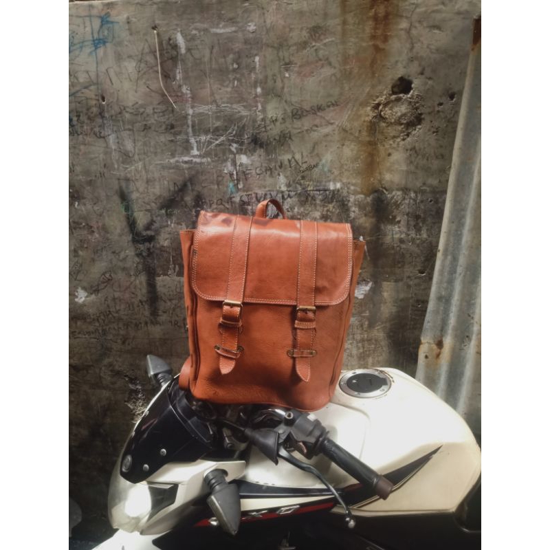 Ransel Backpack Kulit Asli Vintage