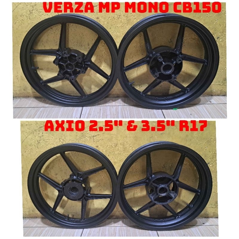 velg axio lebar 250 inch dan 350 inch ring 17 honda verza cbr 150 cb 150 tiger megapro mono
