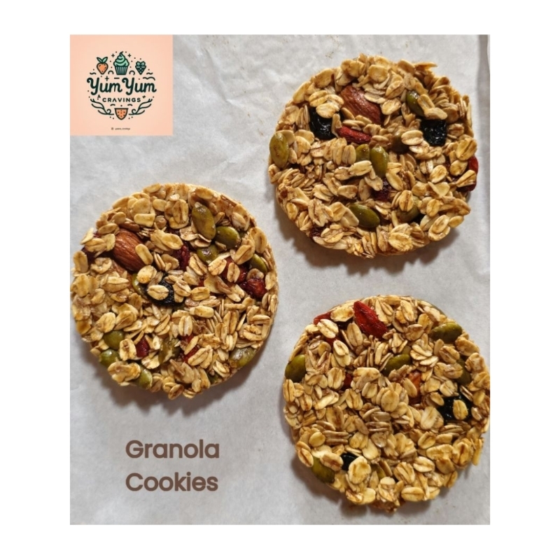 

Granola Cookies | Snack Oat Sehat Buah Kering & Kacang | Camilan Diet Rendah Kalori