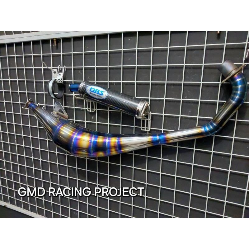 Knalpot Satria 2Tak DBS Carbon Blue Twotone Model Samping