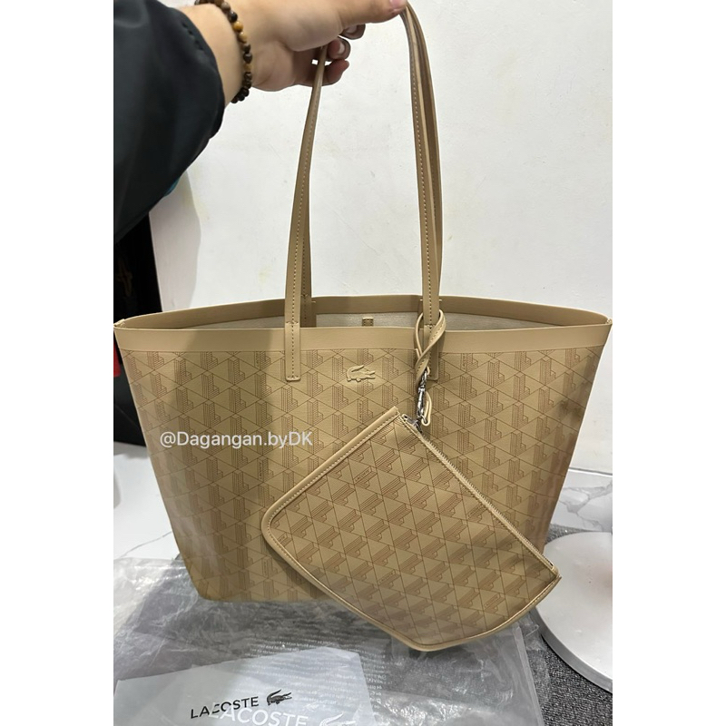 Tas Tote Bag Lacoste Logo Black Original 100%