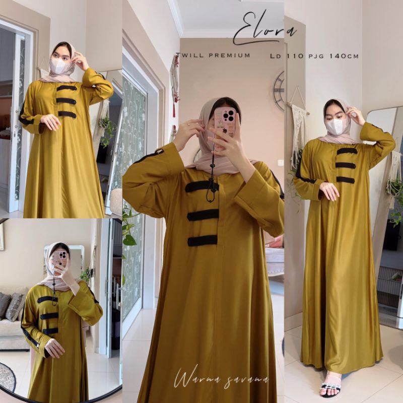 aisyahproduk | Daster Arab Fairuz ELORA - dress twill premium - kaftan twill premium