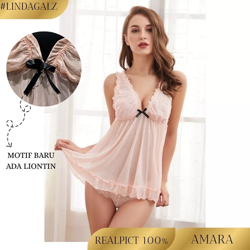 LindaGalz AMARA Sexy Lingerie Big Size Jumbo Baju Tidur Wanita Dinas Malam Lingerie Premium Baju Har