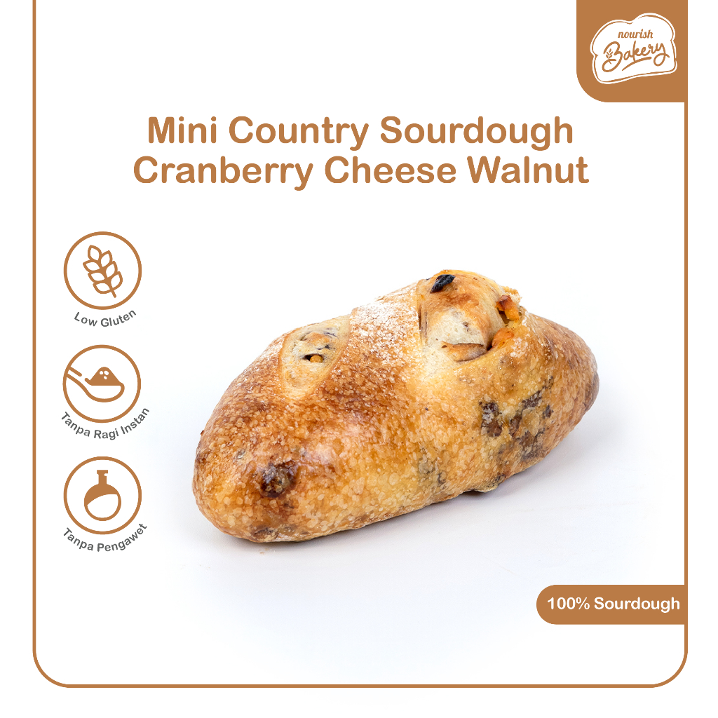 

GR Country Cranberry Cheese Walnut - 100% Sourdough Country Bread Long Fermentation 300gr