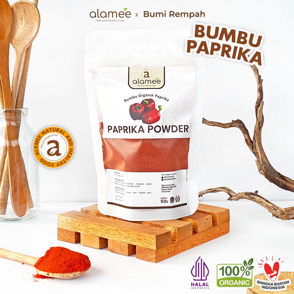 

ALAMEE Paprika Bubuk Seasoning Powder Ground Bumbu Dapur Instan Organik Murni Tanpa Campuran 50g