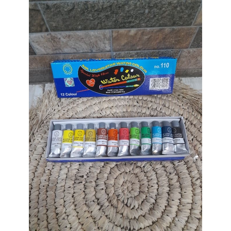 

water colour mr.love guitar/cat warna cair isi 12 warna no.110
