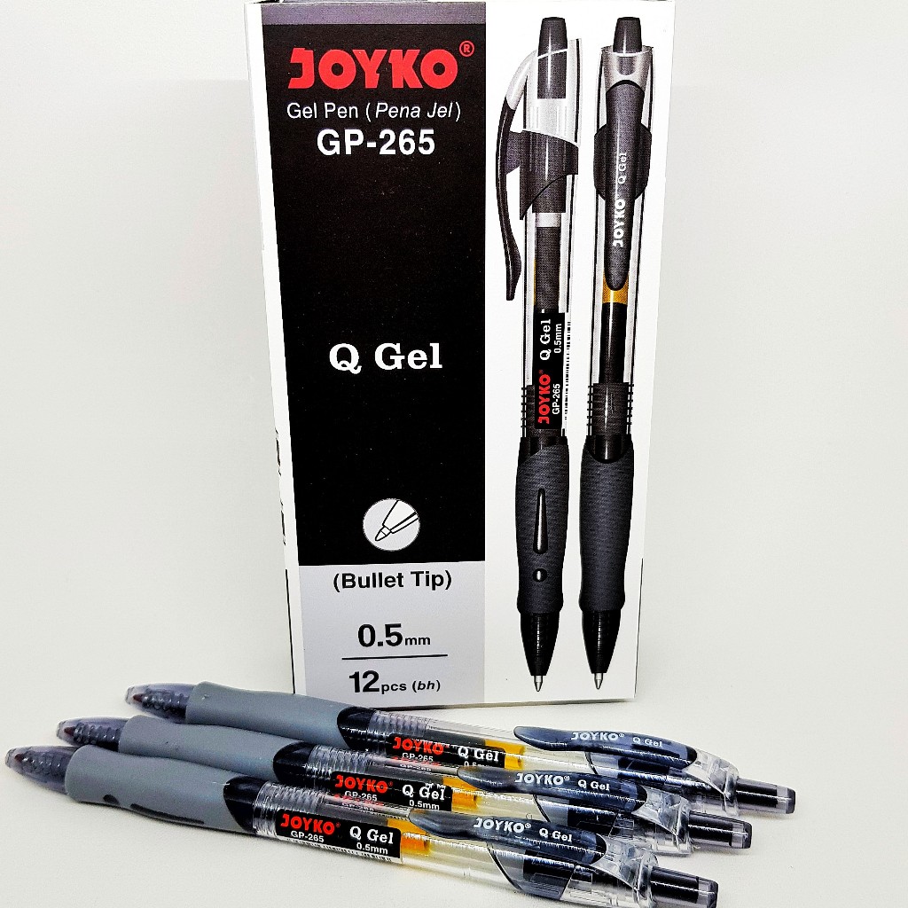 

(Per 12) Pulpen / Ballpoint Gel Joyco Q Gel Pen GP 265 Hitam 0.5 mm