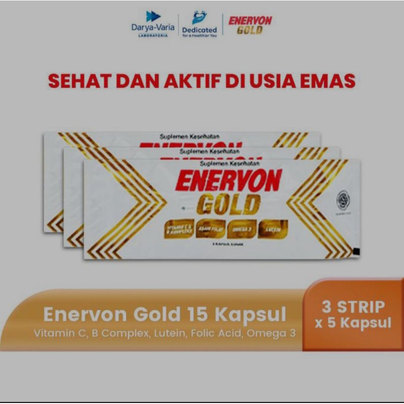 Enervon Gold Vitamin C dan B Complex 3 Strip Isi 5 Kapsul