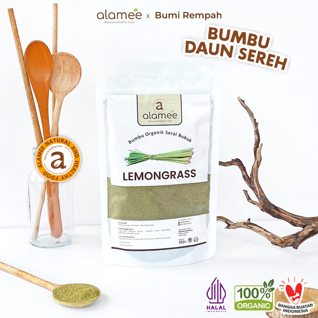

ALAMEE Sereh Bubuk Lemongrass Seasoning Powder Bumbu Dapur Organik Serai Murni Tanpa Campuran 100g