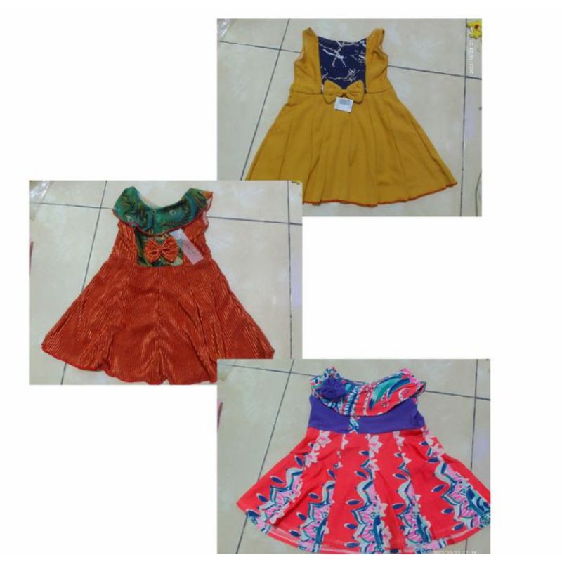 baju dress anak bayi perempuan 1 tahun