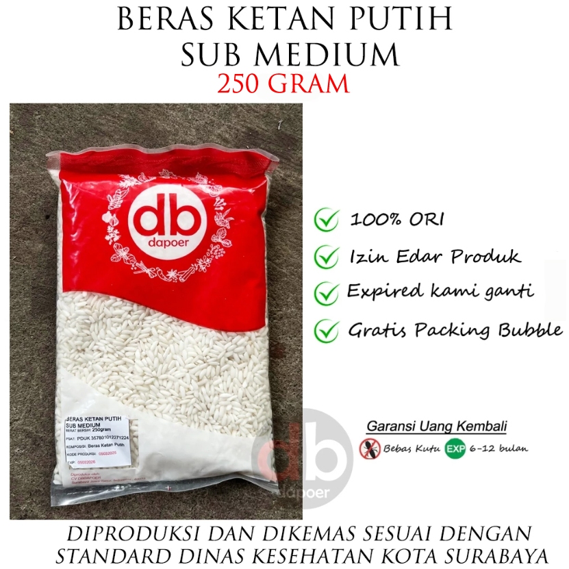 

Ketan Putih 250Gram | Beras Ketan Putih
