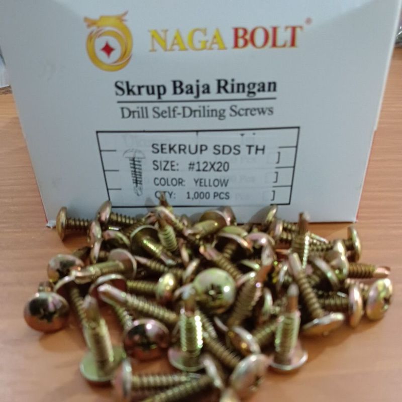 Sekrup, baut baja ringan TH 12 x 20