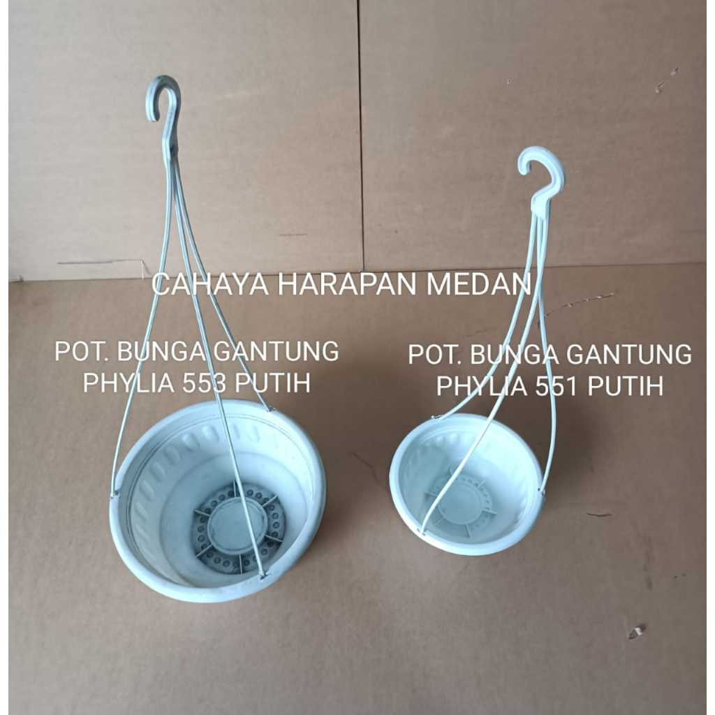 POT BUNGA GANTUNG 553 PUTIH & POT BUNGA GANTUNG 551 PUTIH PHYLIA