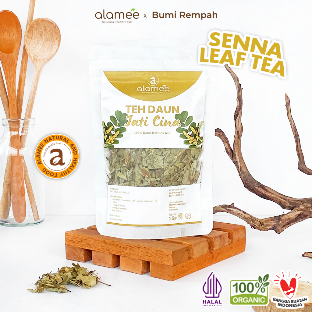 

ALAMEE Teh Daun Jati Cina Senna Leaf Tea Teh Herbal Alami Organik Organic Siap Seduh Minum 25gr