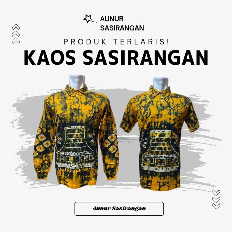 KAOS SASIRANGAN Kerah Lengan Panjang/Pendek COTTON COMBED Pria & Wanita
