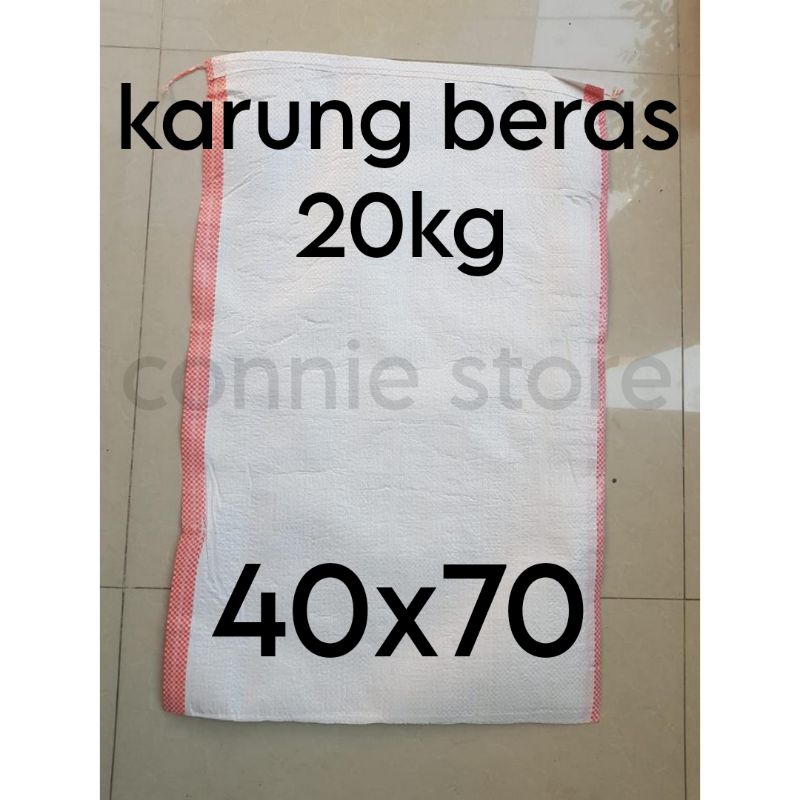 Karung Beras 20kg karung plastik putih serbaguna 20 kg ukuran 40x70