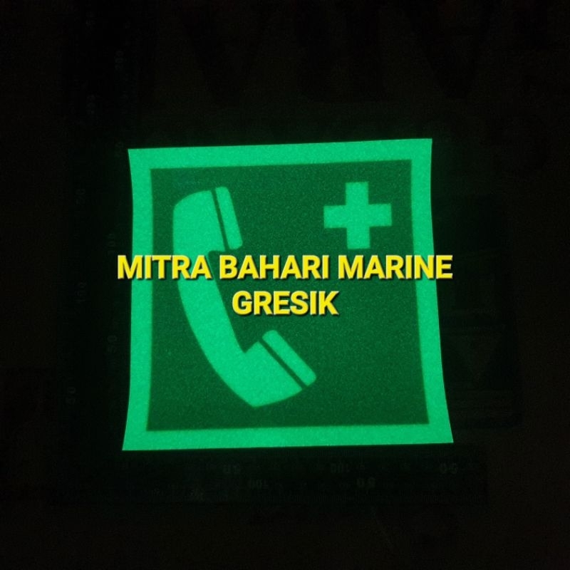 

Stiker IMO Symbol IMPA 334153 Emergency Telephone Ukuran 15x15cm Glow In The Dark