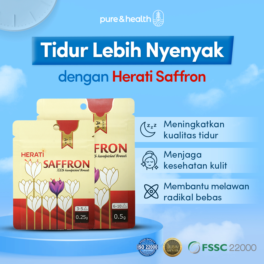 

Saffron Herati - Teh Alami Anti Insomnia Bantu Tidur Jadi Lebih Nyenyak