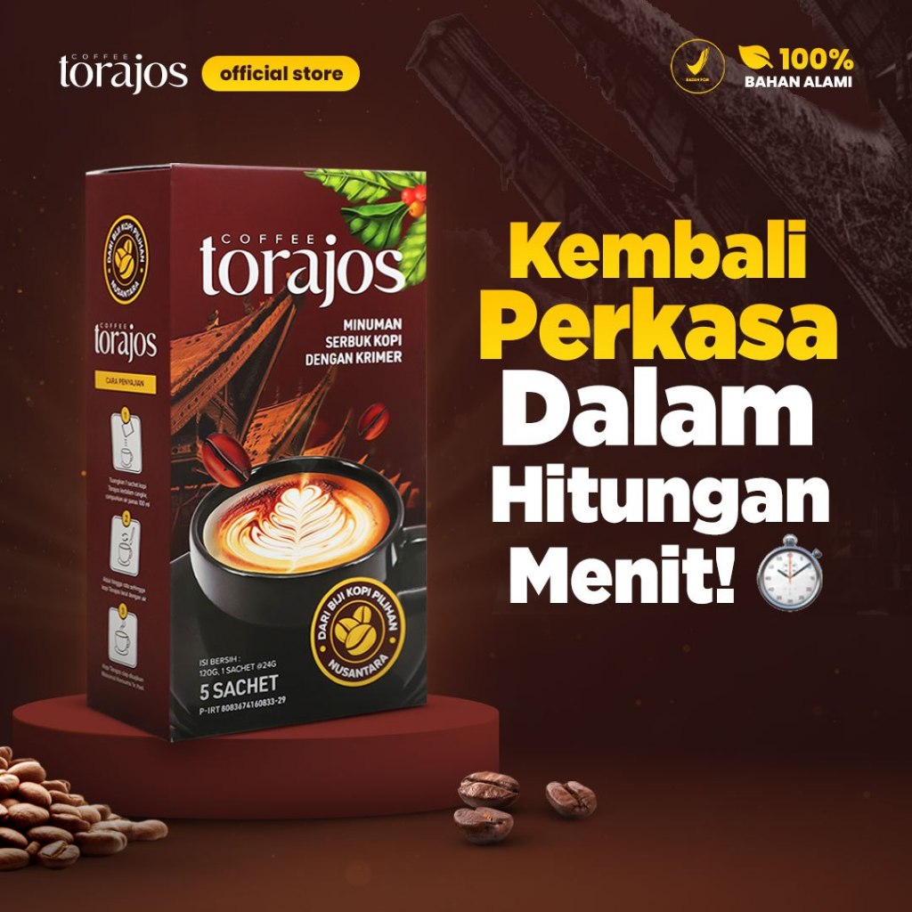 

Torajos - Kopi Penambah Stamina Pria Dengan ekstrak gingseng dan tongkat ali - paket 1 box