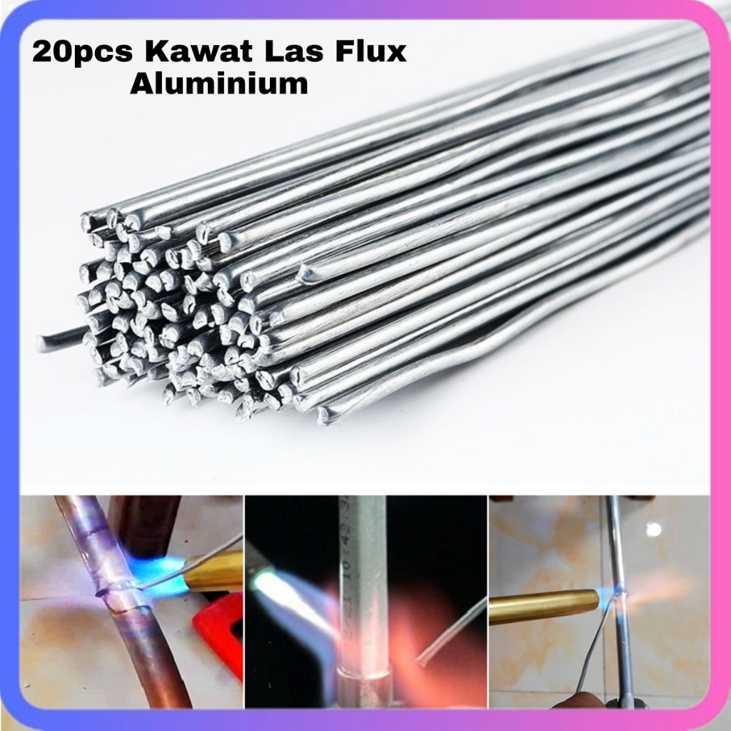 Kawat Las Flux Aluminium Electrode Suhu Rendah 330mm 20 PCS Kawat Las Alumunium-COD