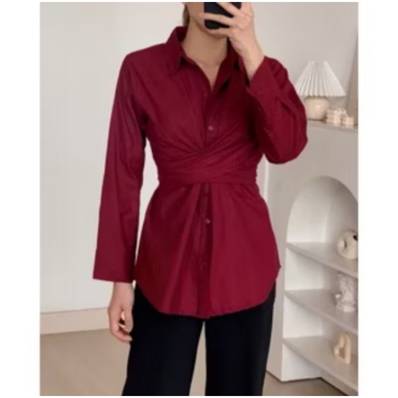 Vivian shirt model tali samping - Atasan wanita - Baju wanita - Fashion wanita