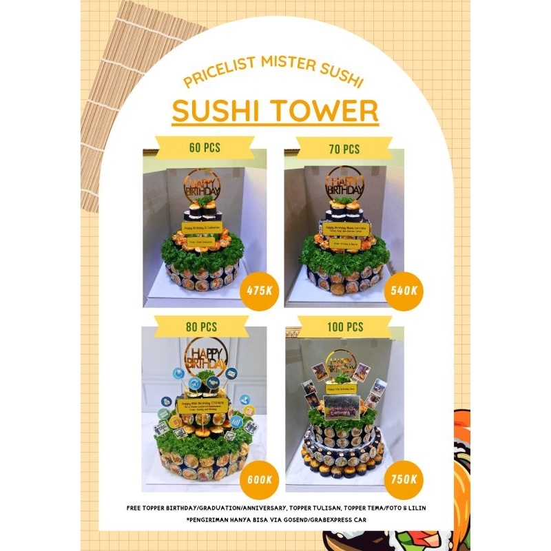 

Sushi Tower 100 pcs