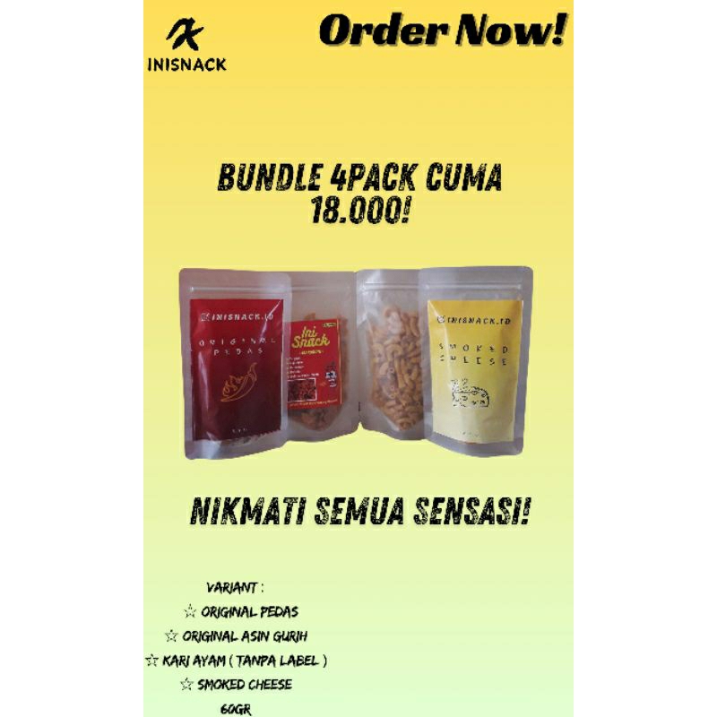 

PaketHematMakaroni4Rasa-MakaroniPedasDaunJerukGurihAsin4x60gr|Snack Kekinian 2025-PaketHemat-CamilanRenyah