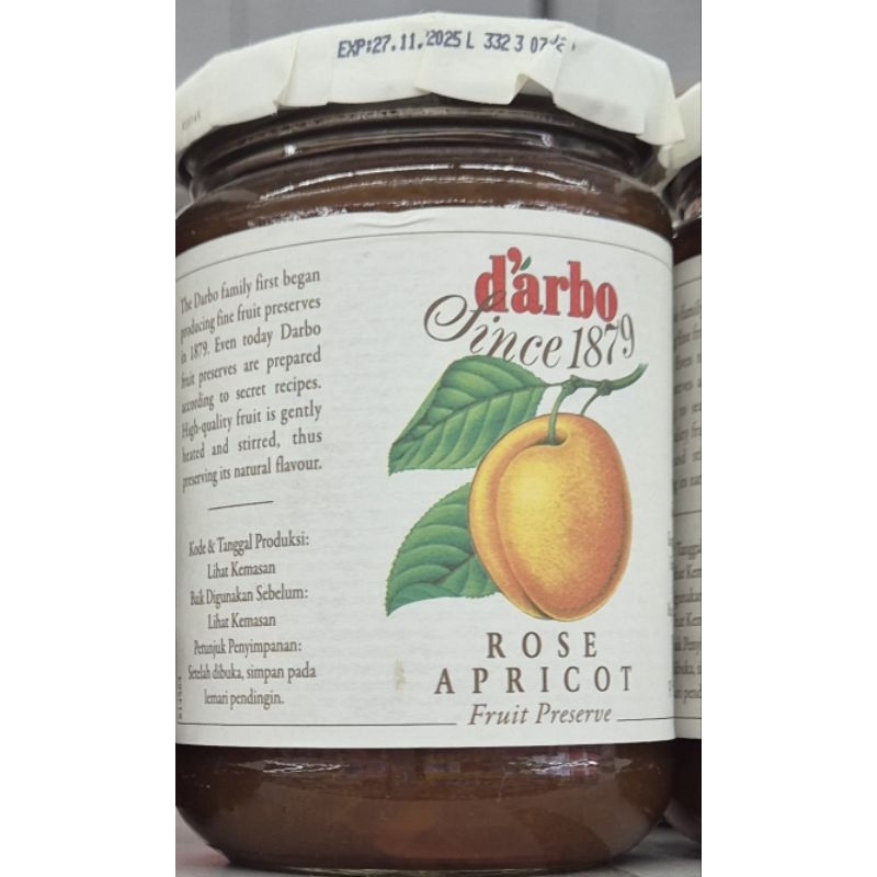

Selai Buah Apricot Mawar D'ARBO Rose Apricot Fruit Presever 450g - HK.