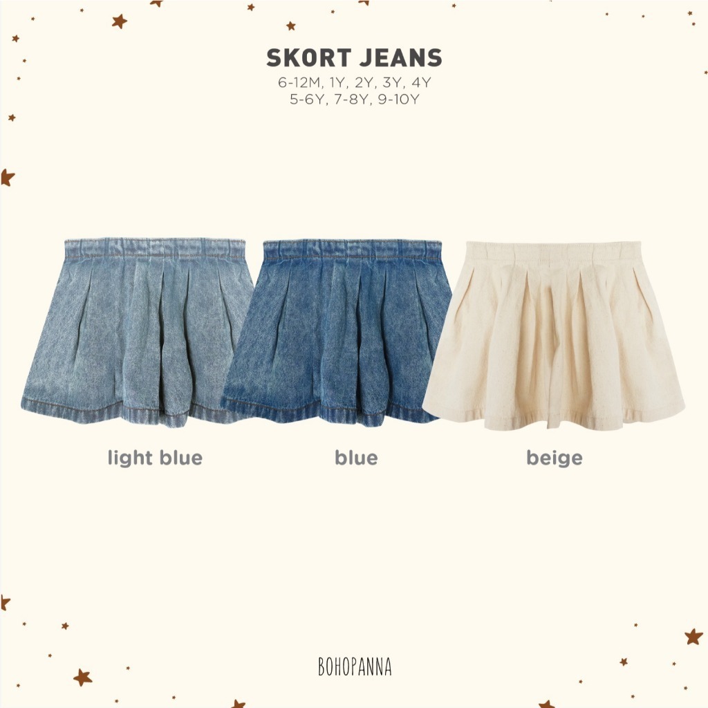 Bohopanna Jeans Skort - Bohopanna Style Skort Jeans