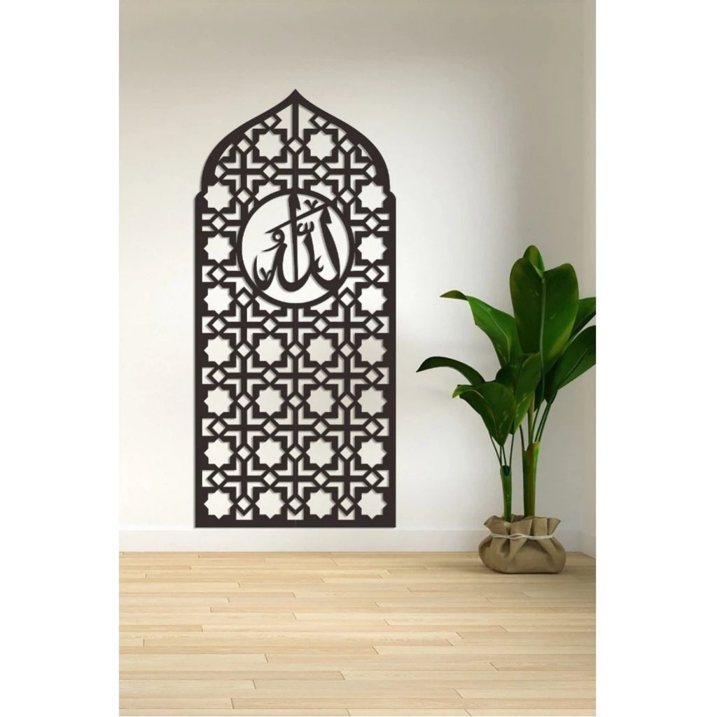 mihrab mushola rumah minimalis dekorasi dinding kaligrafi