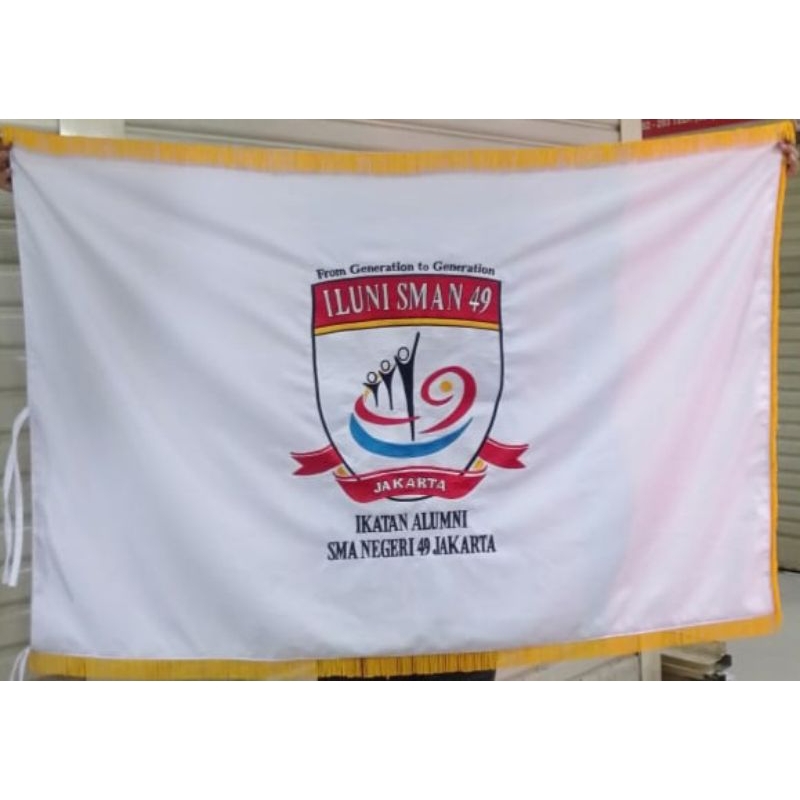 bendera/petaka SMAN 45 JAKARTA uk 90x135 dua muka