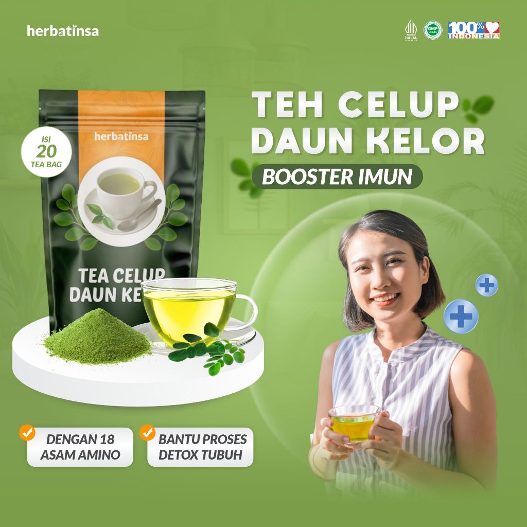 

HERBATINSA-Teh Celup Daun Kelor,Anti Kanker, Diabetes, Tingkatkan Imunitas tubuh, Isi 20 Kantong