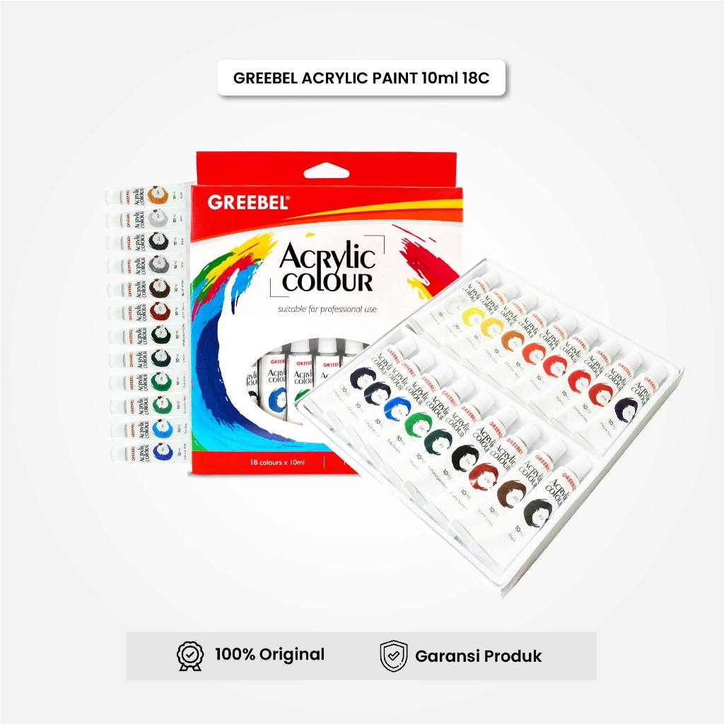 

GREEBEL Cat Lukis Akrilik Set 24 Warna / Cat Acrylic Set (24X10Ml)